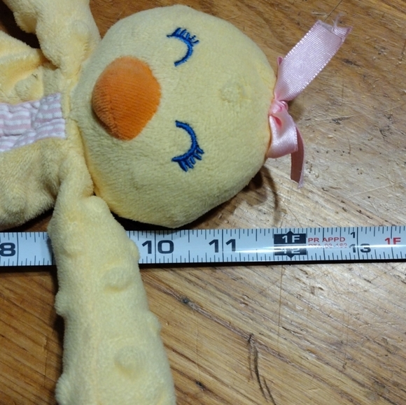 Nursery Rhyme Brand Yellow & Pink Chick Duck Baby Security Blanket Lovey - Picture 8 of 11